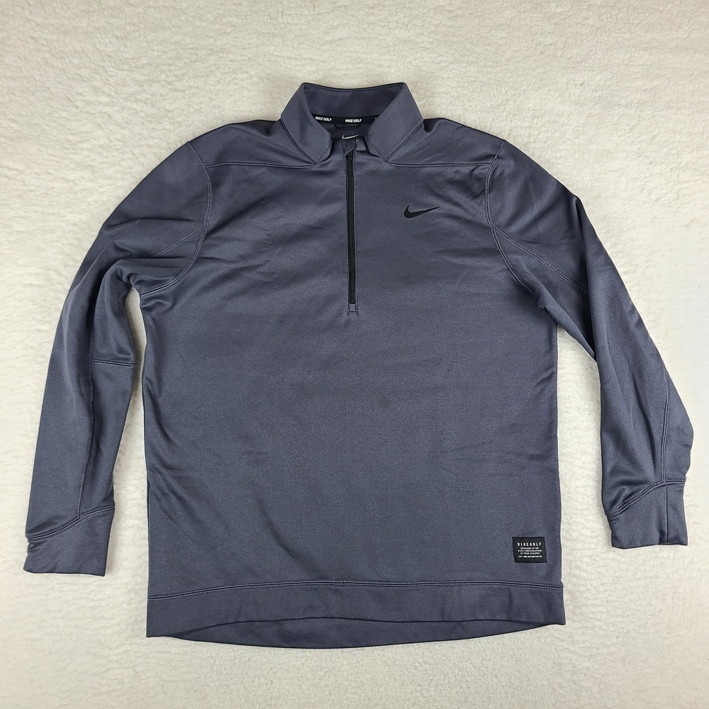 Nike Men's Dark Gray Quarter-Zip Performance Sweater
